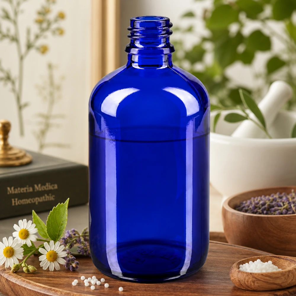 Tropfflasche 100ml DIN 18 BLAUGLAS 100ml blaue Apothekenflasche ApoGlas für professionelle Anwendung in Pharmazie und Kosmetik bei Pacadura.de