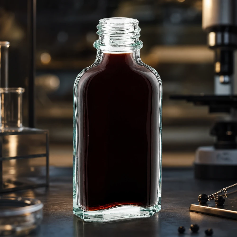 50 ml Meplatflasche klar DIN22 aus Glas für professionelle Abfüllung im Fachhandel