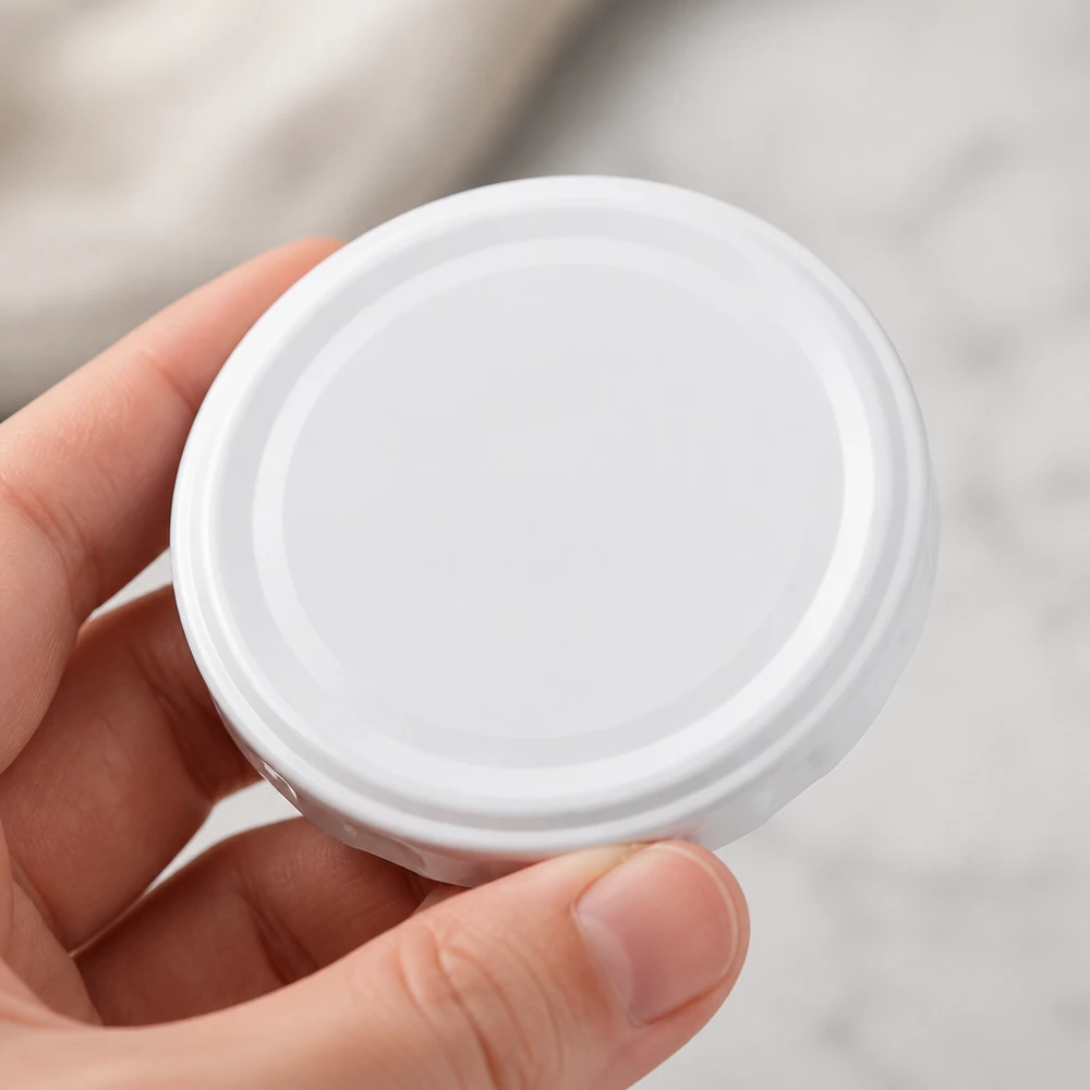 58mm BasicSeal TO58deep Twist-Off Deckel weiss aus Weißblech für gewerbliche Abfüllung in großen Mengen