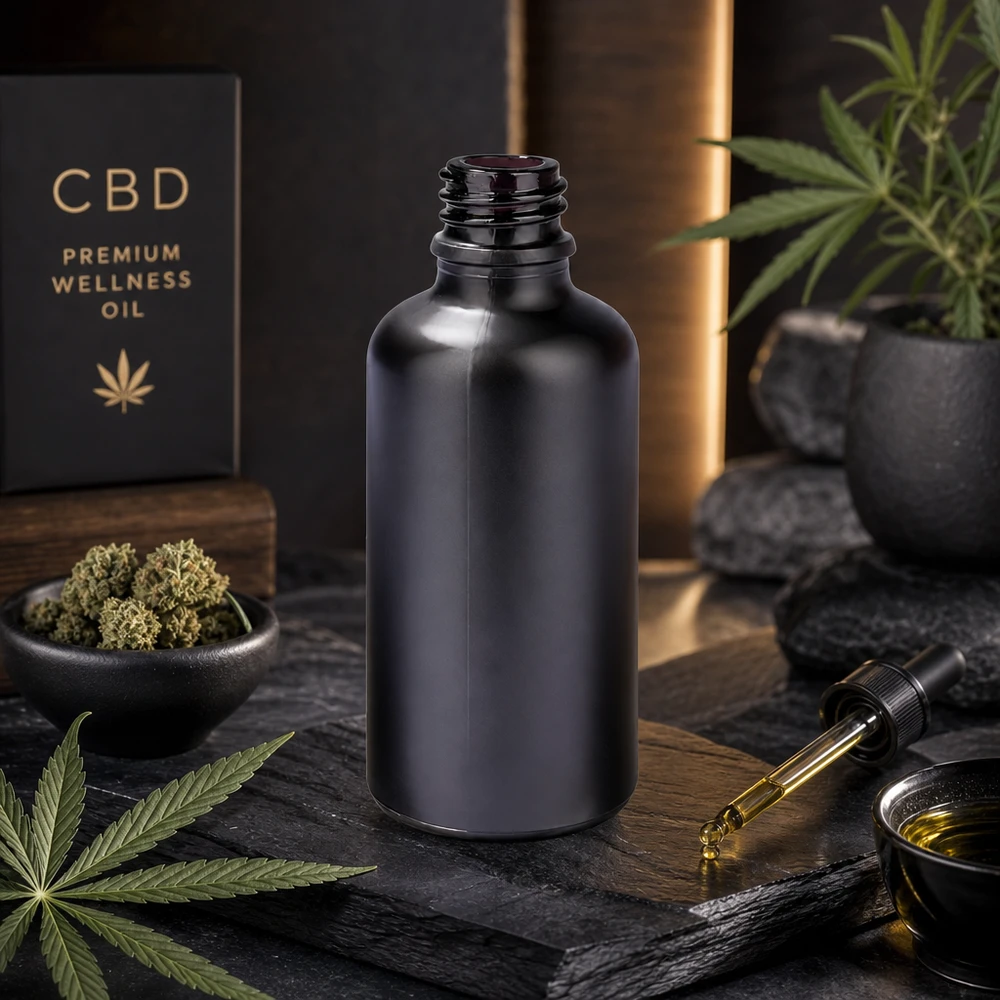 50ml Apothekerflasche BlackLine UT18/50 UNiTWIST schwarz für professionelle Anwendung im Fachhandel