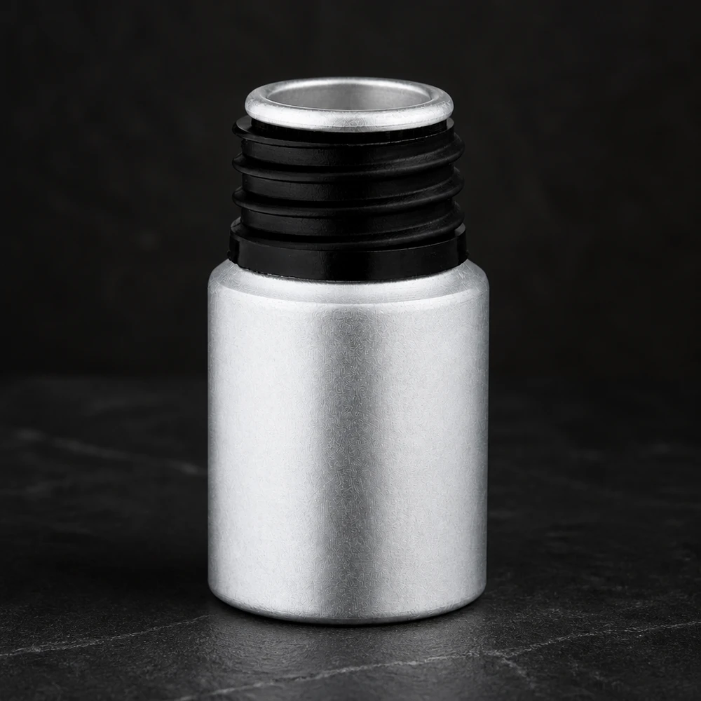 10ml gebeizte Aluflasche 10ml gebeizte Aluminiumflasche mit schwarzem Verschluss für professionelle Anwendungen im Fachhandel