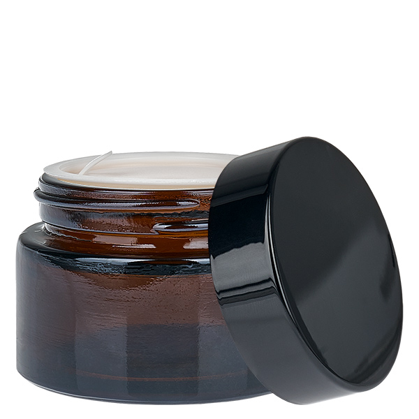 Glastiegel 30ml braun mit Einlegedeckel UNiTWIST