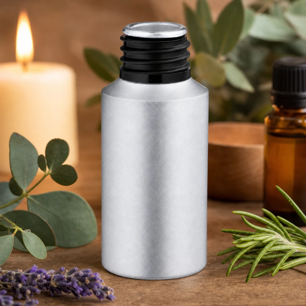 30ml gebeizte Aluflasche 30ml Aluminiumflasche gebeizt mit schwarzem Gewinde für professionelle Kosmetik und Aromatherapie Anwendungen
