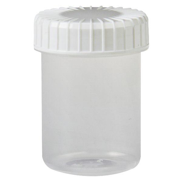 Transparente Schraubdose 40 ml mit gerilltem Verschwarz Transparente Schraubdose 40 ml mit gerilltem Verschwarz