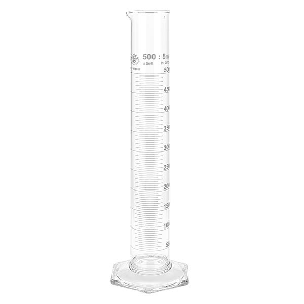 500ml Messzylinder HF aus Glas, weiße Skala