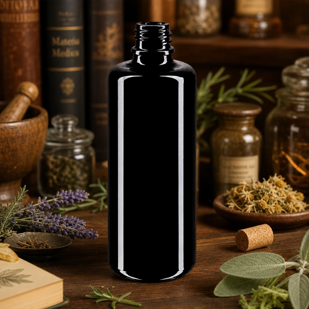 Violettglas Flasche 50ml DIN 18 (Mironglas) 50ml Violettglas Tropfflasche Orion Miron für professionelle Aromatherapie und ätherische Öle im Fachhandel