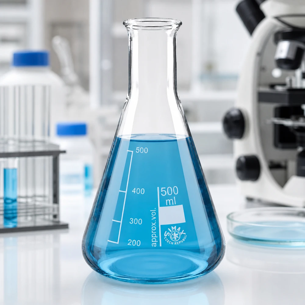 Erlenmeyerkolben 500ml Enghals Erlenmeyerkolben 500ml Enghals aus Borosilikatglas für professionelle Laboranwendungen bei Pacadura.de