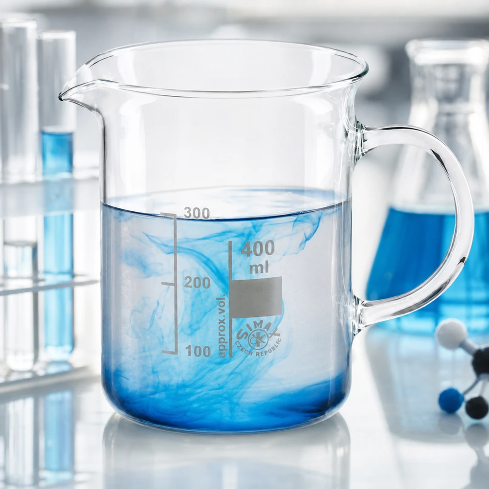 Becherglas 400ml Borosilikatglas, mit Henkel Becherglas 400 ml Borosilikatglas mit Henkel für Labor und Gewerbe von Pacadura