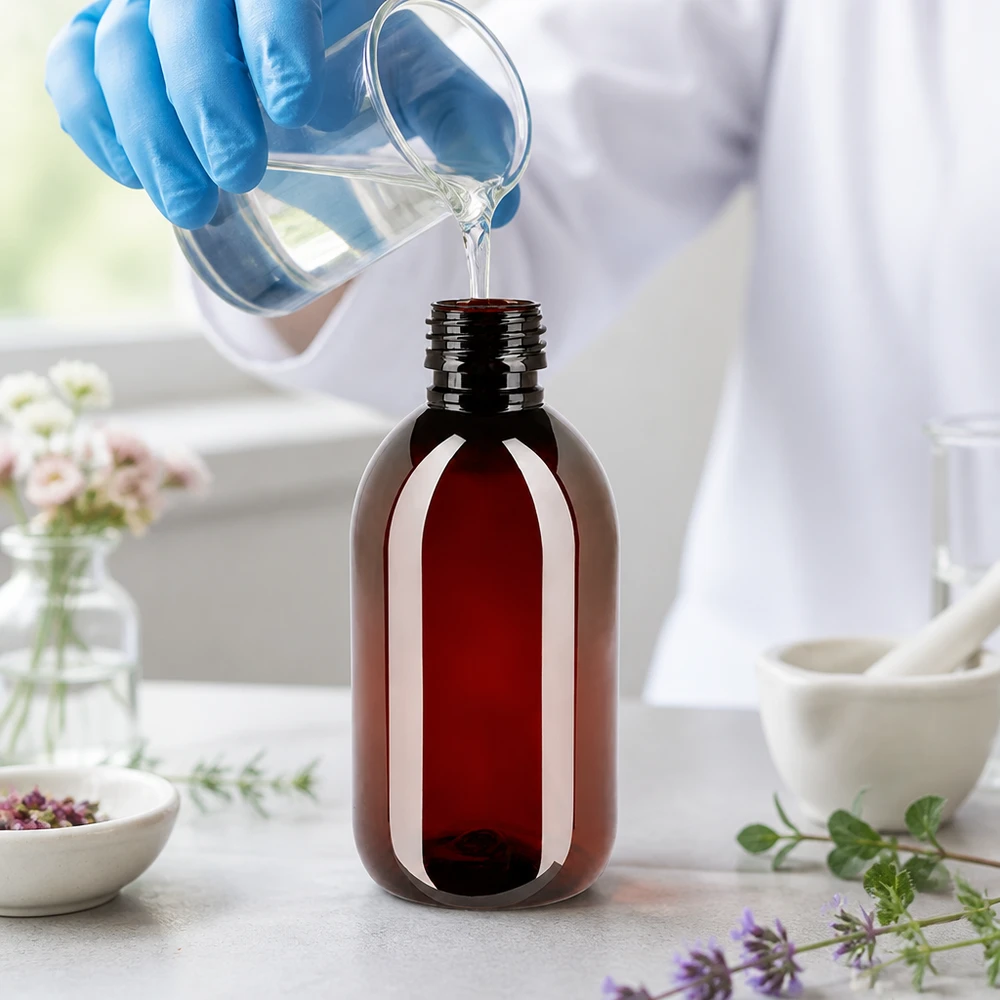PET Flasche 250ml PP28 Braun ohne Verschluss für professionelle Abfüllung im Fachhandel