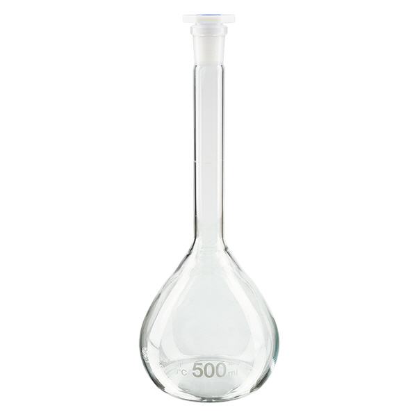 Messkolben 500ml mit Normschliff & PEHD Stopfen