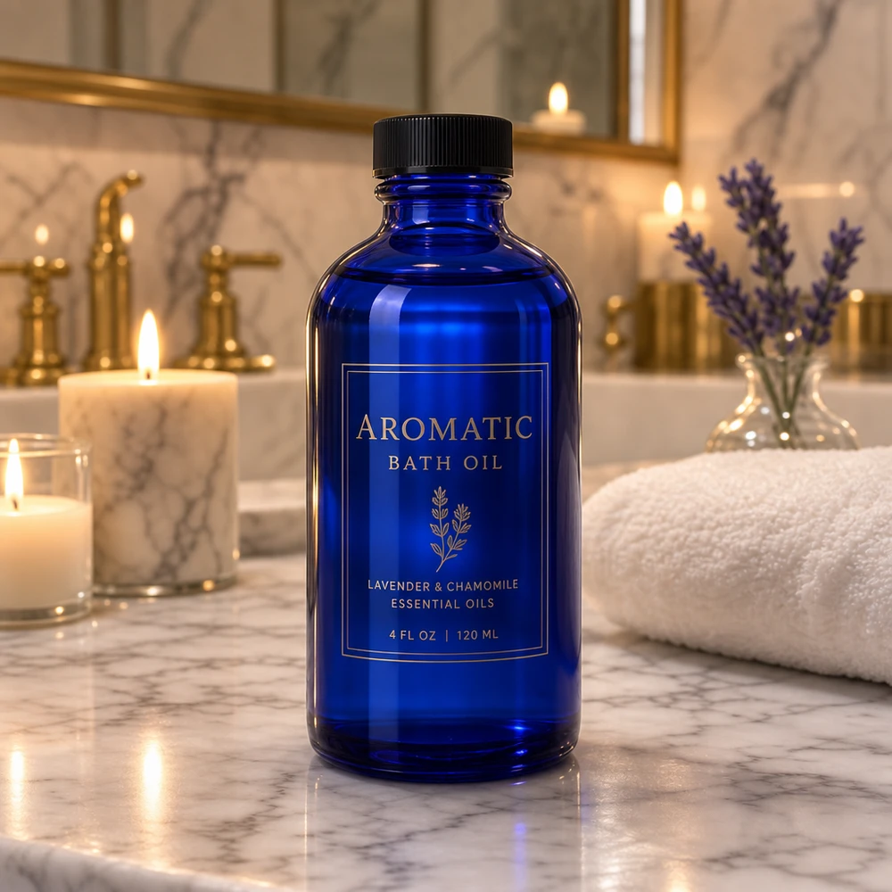 Tropfflasche 50ml DIN 18 BLAUGLAS 50ml blaue Apothekenflasche ApoGlas für professionelle Kosmetik und Pharmazie im Fachhandel