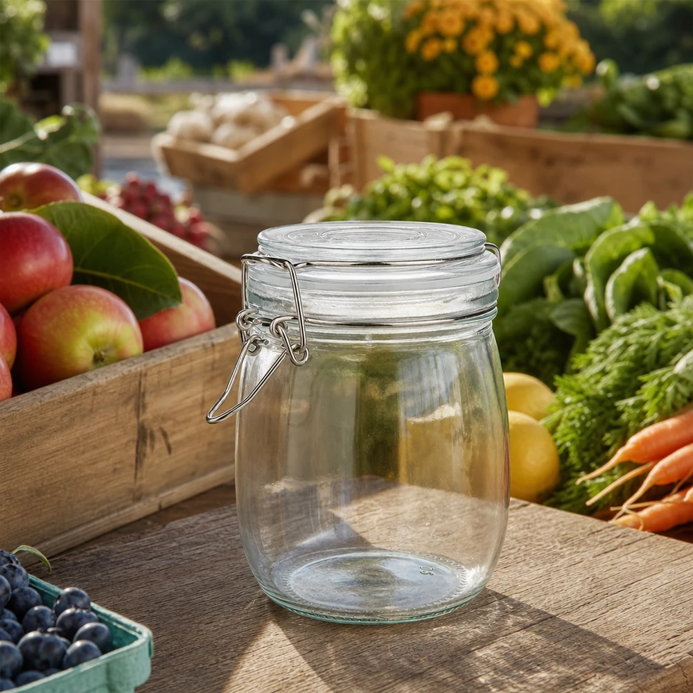 750ml Vorratsglas mit Silikonring und Bügelverschluss UNiTWIST 750ml Vorratsglas mit Bügelverschluss für professionelle Lebensmittellagerung im Fachhandel bei Pacadura