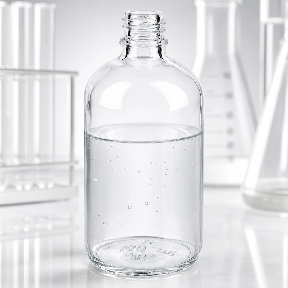 100ml klare Apothekenflasche aus Glas für professionelle pharmazeutische Anwendungen im Fachhandel
