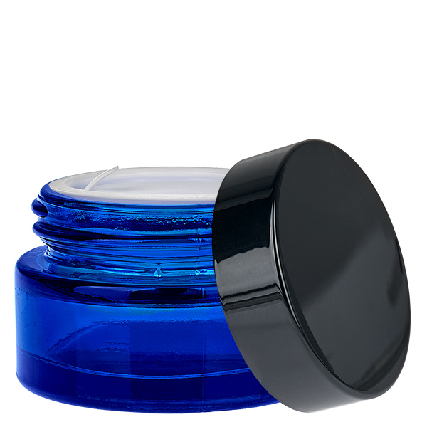 Glastiegel 20ml blau mit Einlegedeckel UNiTWIST