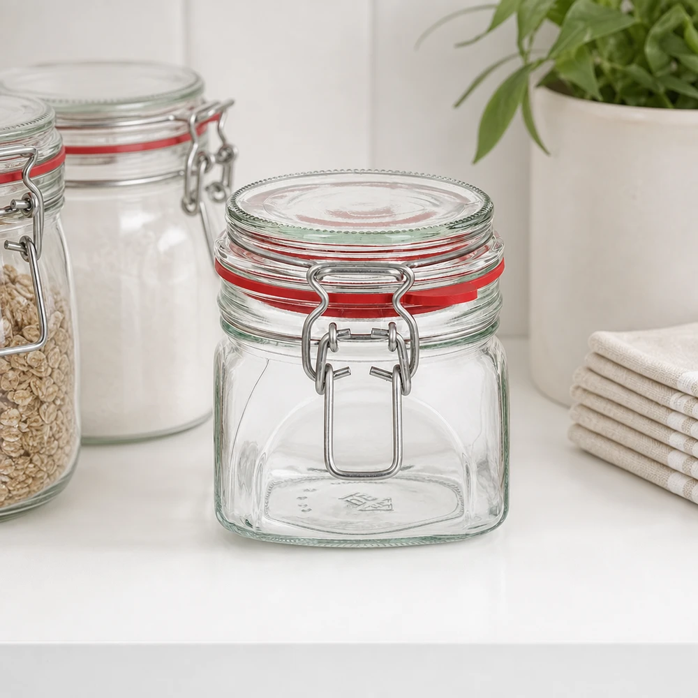 370ml Vorratsglas mit Bügelverschluss aus Klarglas für professionelle Lagerung und Aufbewahrung im Gewerbe