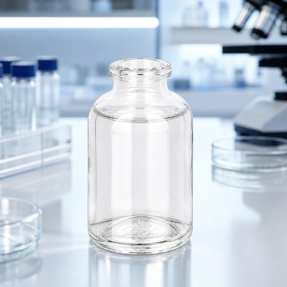 Injektionsflasche Klarglas 50ml für pharmazeutischen und labormedizinischen Einsatz von Pacadura.de