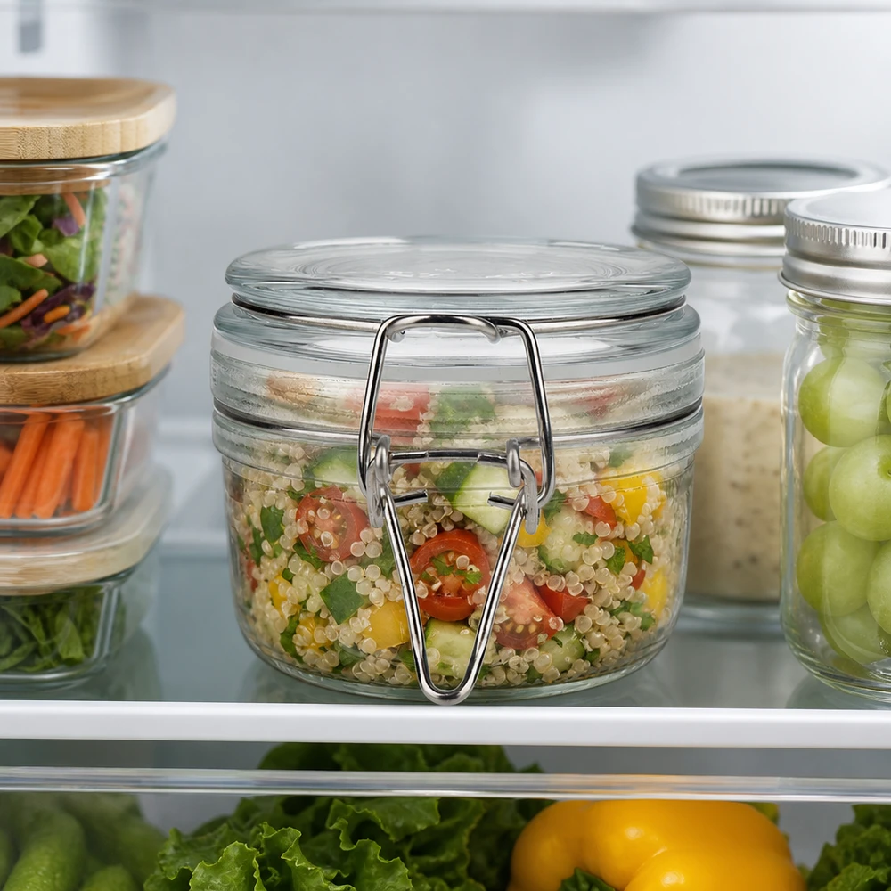 200ml Vorratsglas mit Bügelverschluss für professionelle Lebensmittellagerung im Kühlschrank - Pacadura Fachhandel