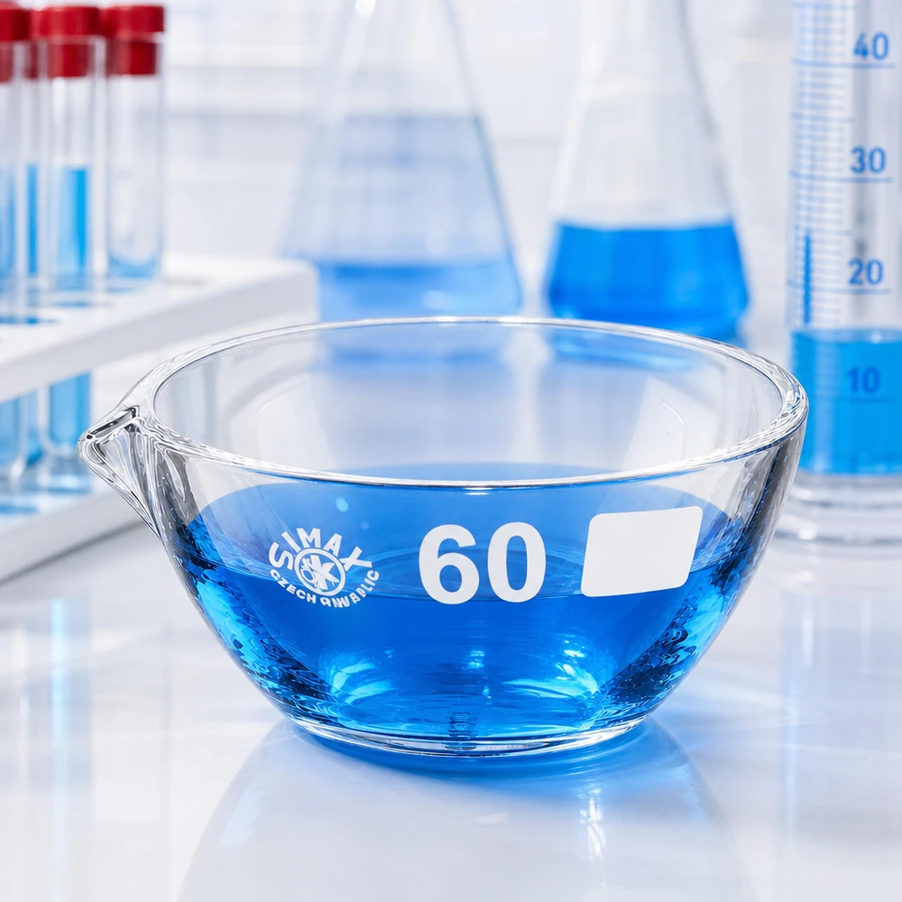 45ml Abdampfschale mit Ausguss Borosilikat ø60mm 45ml Abdampfschale Borosilikat mit Ausguss ø60mm für professionelle Laboranwendungen bei Pacadura.de