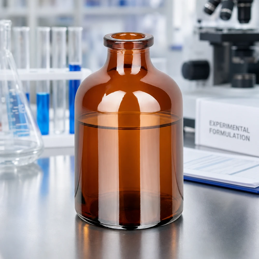 Injektionsflasche 50ml Braunglas für pharmazeutische und laborchemische Anwendungen im Fachhandel
