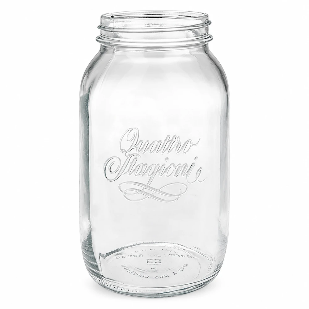 1500ml Rundglas "Quattro Stagioni" QS86mm 1500ml Quattro Stagioni Haushaltsglas mit Schraubgewinde, transparentes Einmachglas für Küche und Vorratshaltung