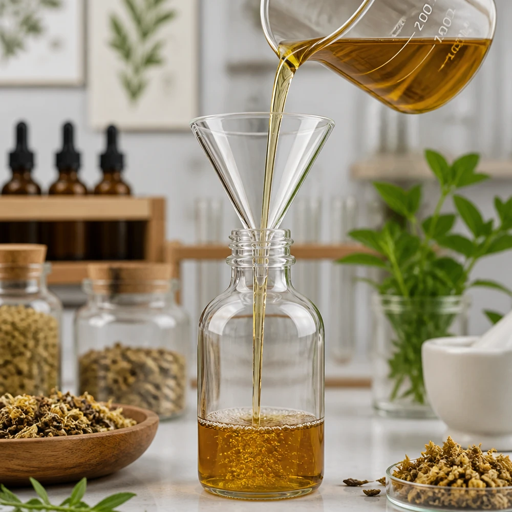Trichter ø40mm Kalk-Soda, Winkel 60°, Kurzstil Glastrichter 40mm Kalk-Soda mit 60° Winkel und Kurzstiel für professionelles Abfüllen von Ölen und Flüssigkeiten