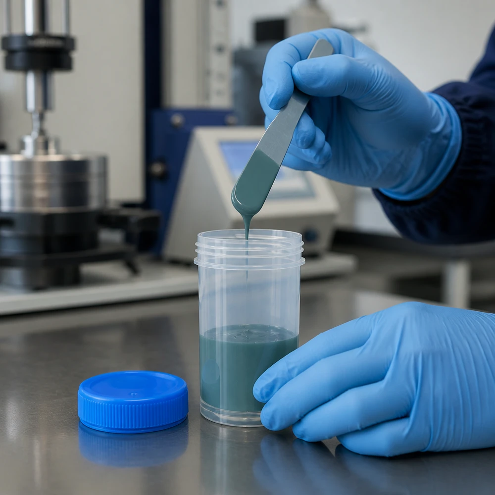 Universal Kunststoffdose (Pathogefäss) 50ml Universal Kunststoffdose 50ml Pathogefäß im Laboreinsatz mit blauem Schraubdeckel aus transparentem PP
