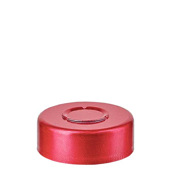 Bördelkappe 20.25 x 7.4 mm MITTEL-Abriss rot Bördelkappe 20.25 x 7.4 mm MITTEL-Abriss rot