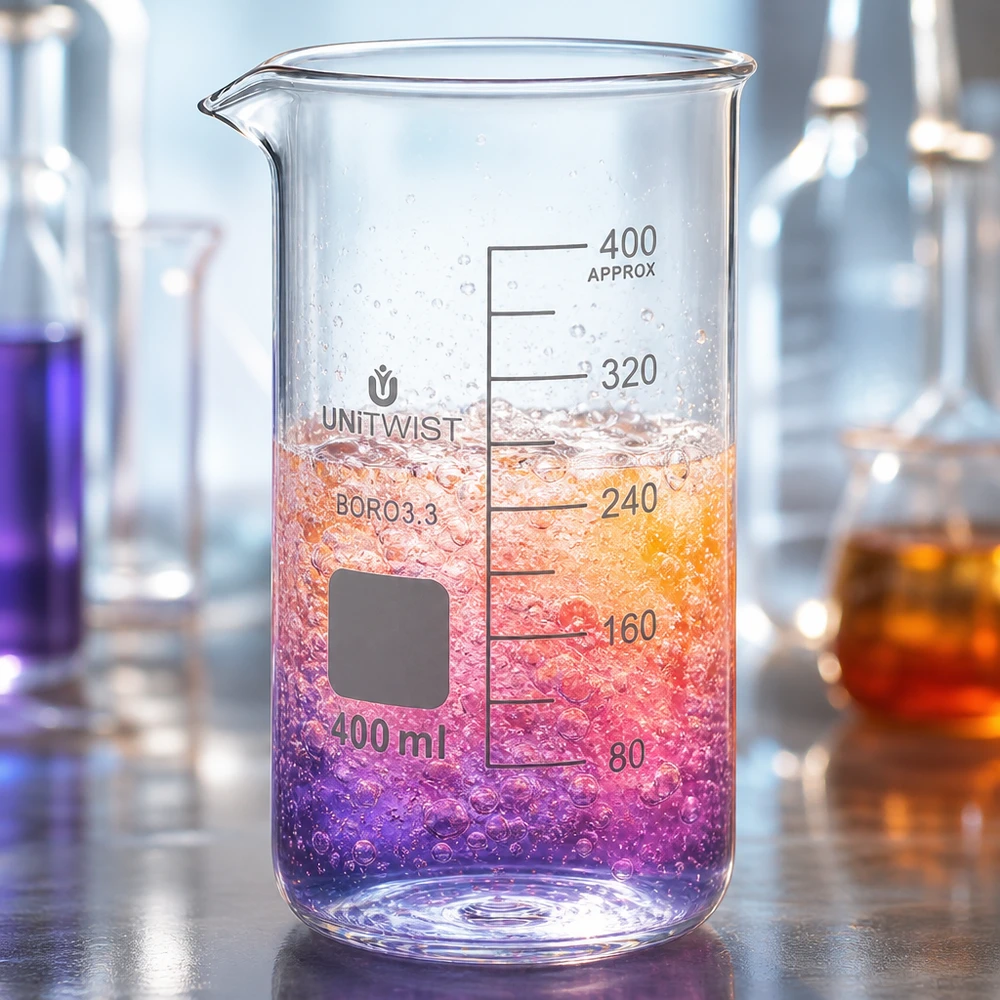 Becherglas 400ml Borosilikat, hohe Form UNiTWIST Becherglas 400ml Borosilikat hohe Form UNITWIST für Labor und Gewerbe graduiert hitzebeständig