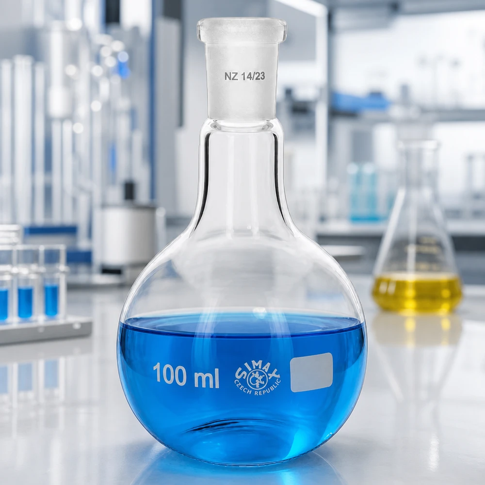 Stehkolben 100ml mit Normschliff (14/23) Stehkolben 100ml Borosilikatglas NS 14/23 Laborqualität für professionelle Anwendung im Chemielabor