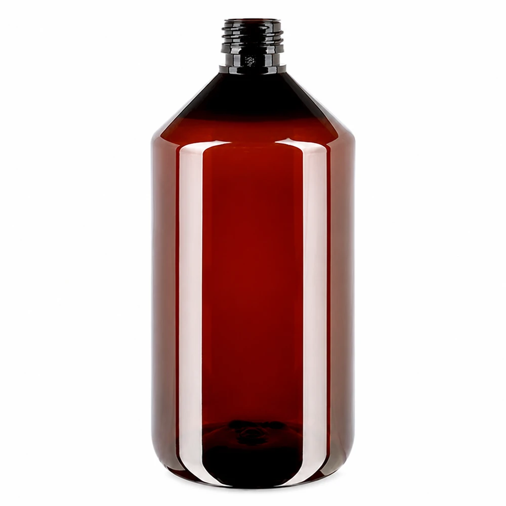 PET Flasche 750ml PP28 bernsteinfarben ohne Verschluss für gewerbliche Abfüllung Pacadura