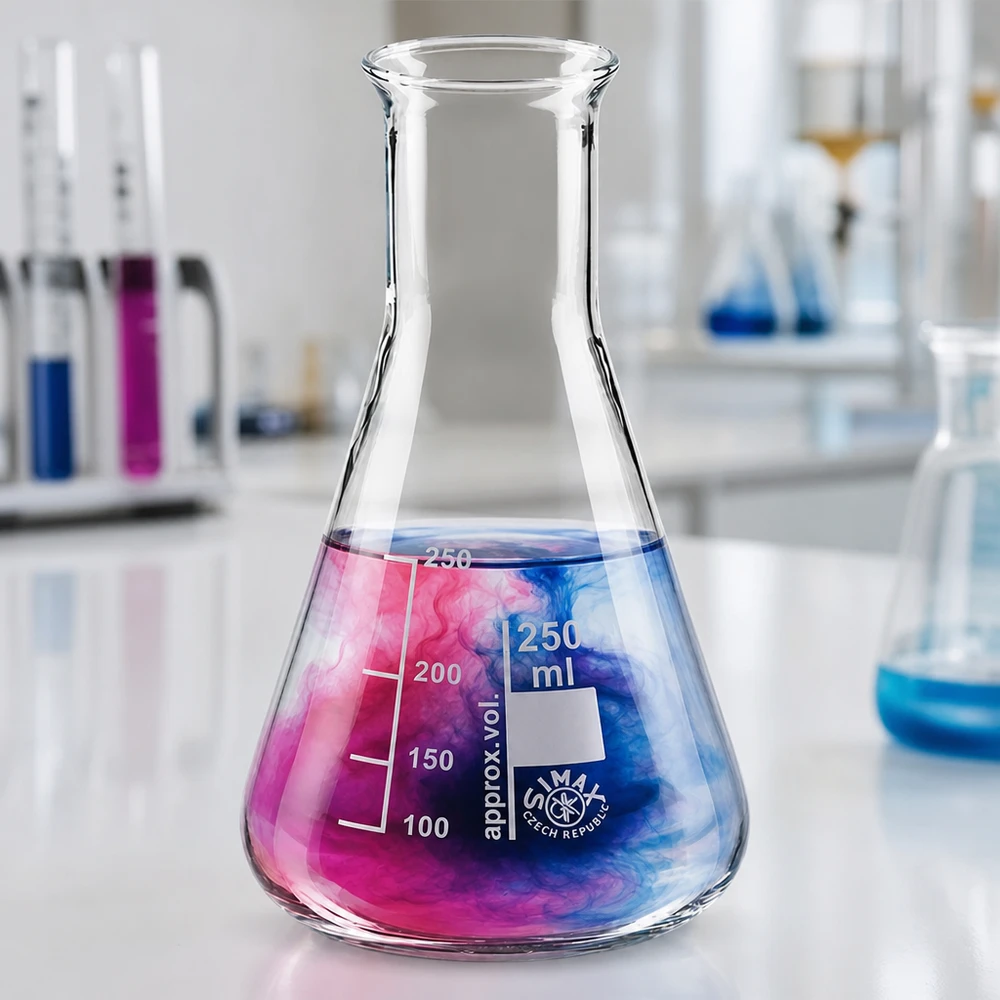 Erlenmeyerkolben 250ml Enghals Erlenmeyerkolben 250ml Enghals Borosilikatglas für professionelle Laboranwendungen und chemische Analysen