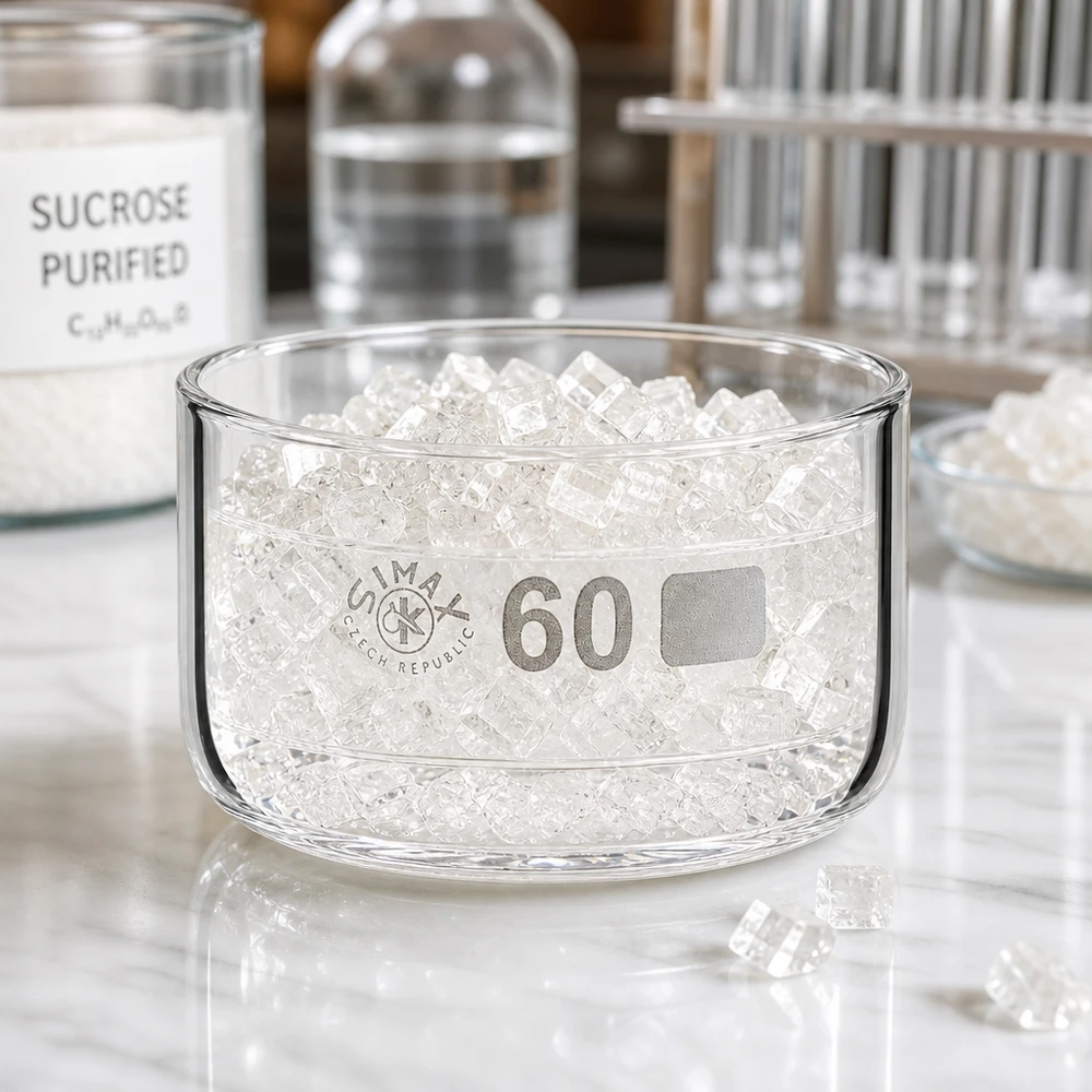 60ml Kristallisierschale Borosilikatglas ohne Ausguss Ø60mm SIMAX für Labor und Gewerbe