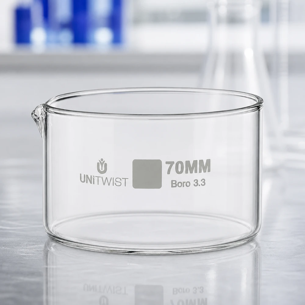 Kristallisierschale 70mm Borosilikatglas Boro 3.3 UNiTWIST für Labor und Gewerbe bei Pacadura