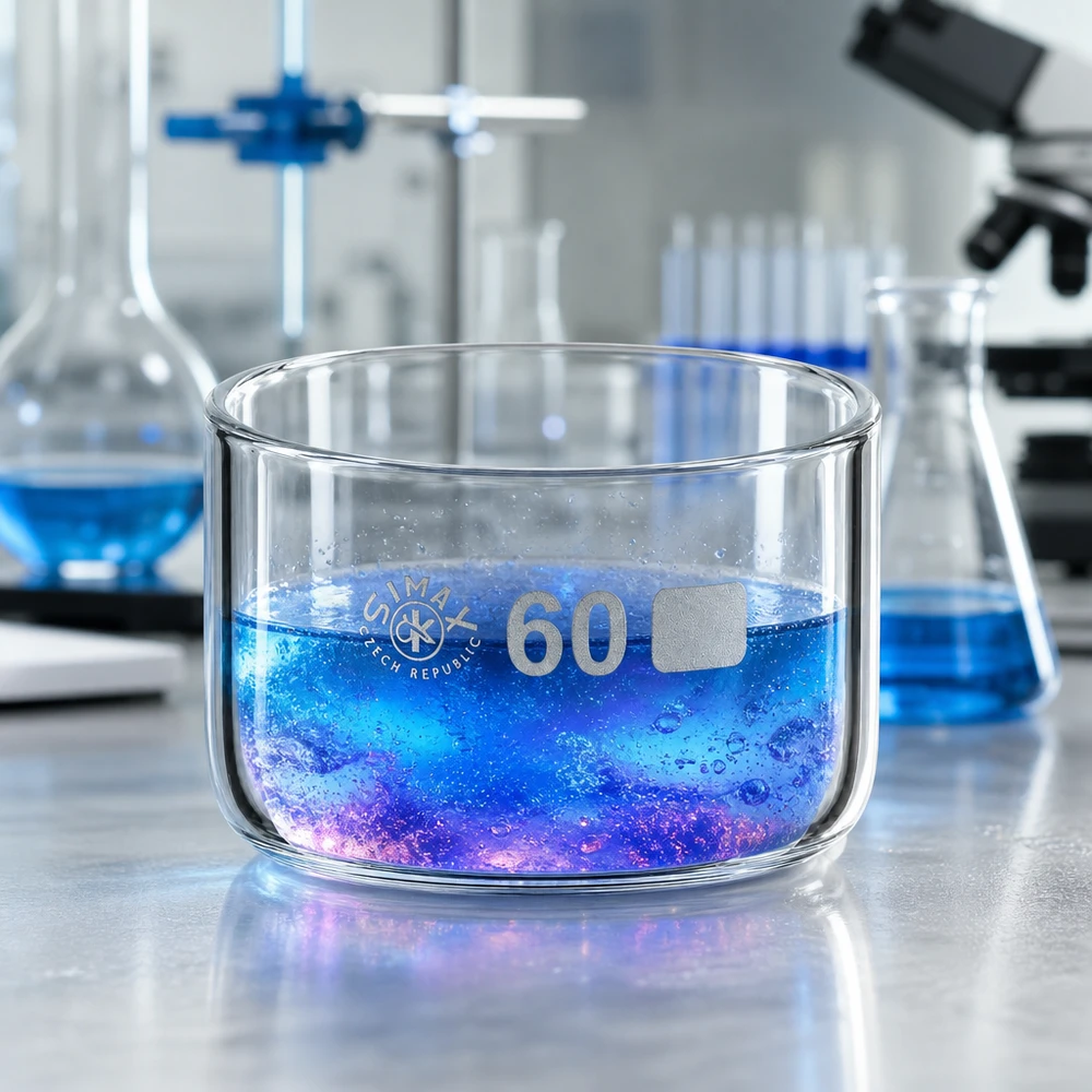 60ml Kristallisierschale ohne Ausguss Borosilikat ø60mm Simax Kristallisierschale 60ml ohne Ausguss Borosilikatglas ø60mm Labor Chemie professionell