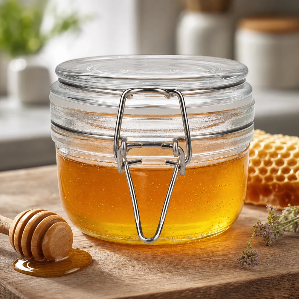 200ml Vorratsglas mit Silikonring und Bügelverschluss UNiTWIST 200ml Vorratsglas mit Bügelverschluss für professionelle Lebensmittellagerung - Glas-Konservenglas für Gewerbebetriebe