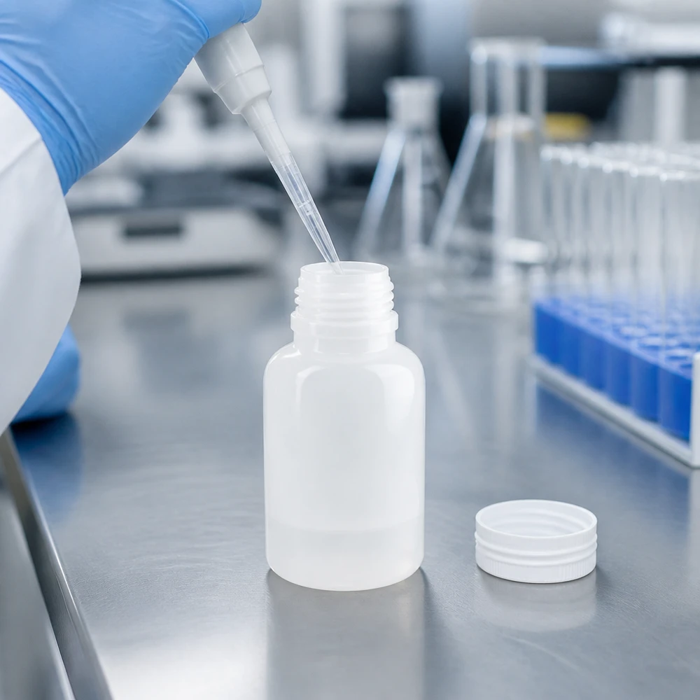 250ml Weithals-Laborflasche aus HDPE ohne Verschluss für professionellen Laboreinsatz bei Pacadura