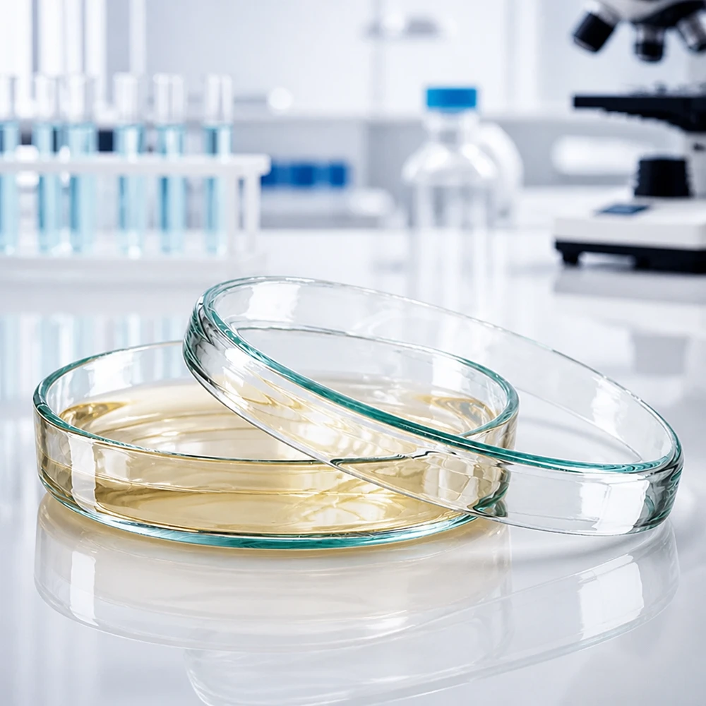 Petrischale 80x15mm aus Borosilikatglas für mikrobiologische Kulturen im professionellen Laboreinsatz