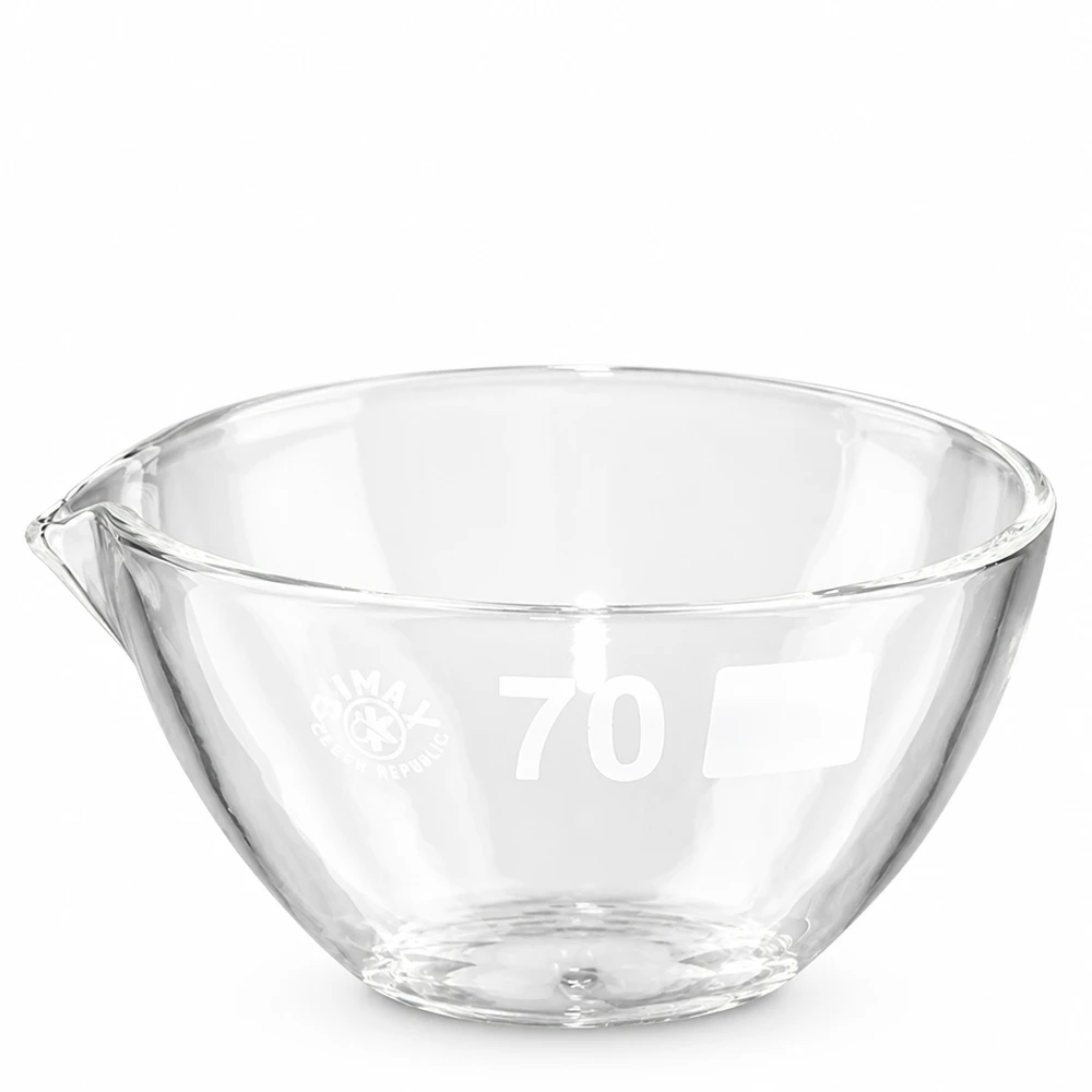60ml Abdampfschale mit Ausguss Borosilikat ø70mm Borosilikat Abdampfschale 60ml mit Ausguss ø70mm für professionelle Laboranwendungen bei Pacadura.de