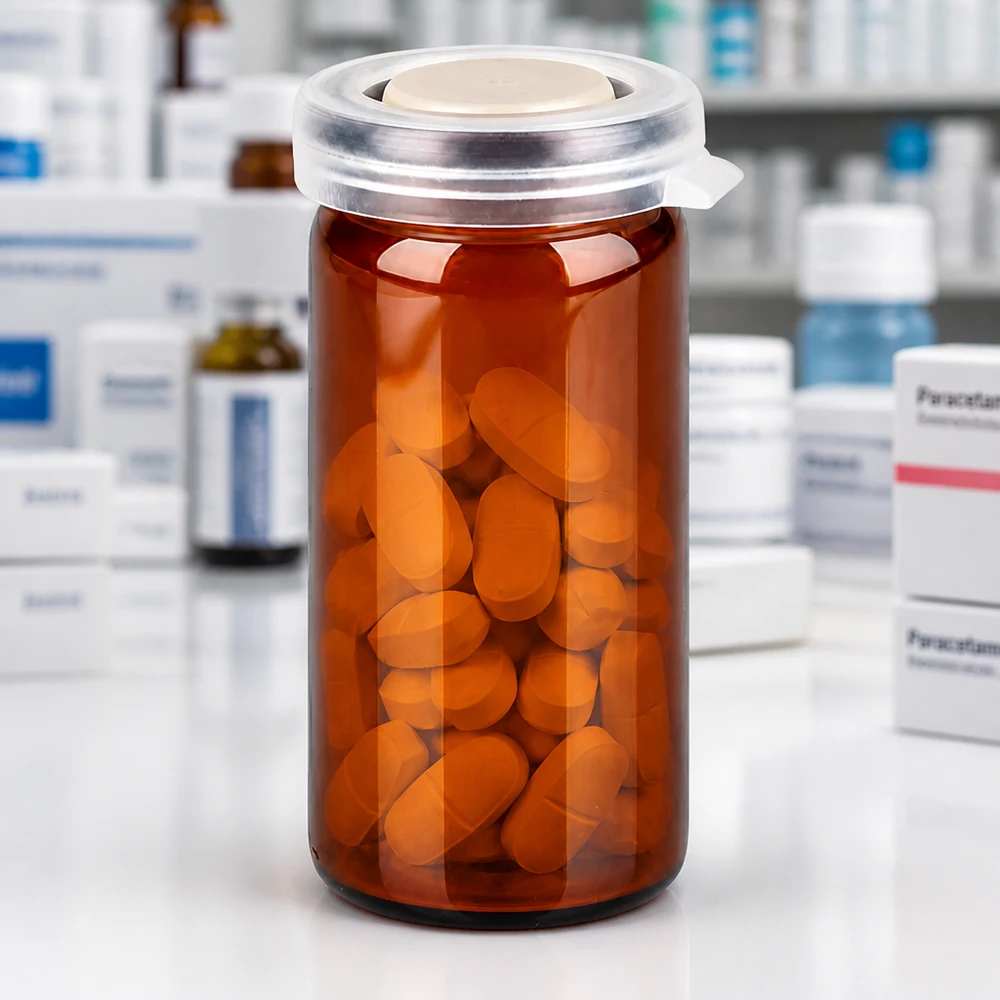 Braunes Rollrandglas 10ml mit Schnappdeckel für Tabletten – Laborglas für gewerblichen Einsatz bei Pacadura
