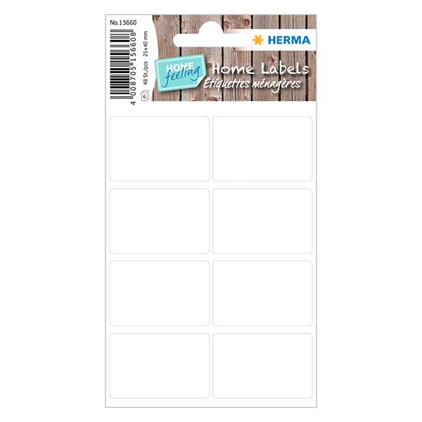 Universal Etiketten weiß (48 Aufkleber) 25x40mm Universal Etiketten weiß (48 Aufkleber) 25x40mm