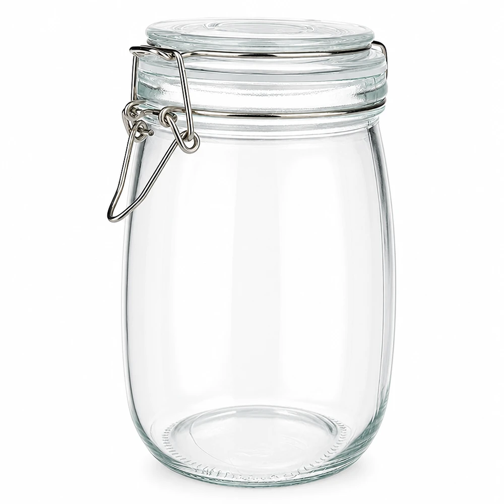 1000ml Vorratsglas aus Glas mit Bügelverschluss für professionelle Lagerung im Fachhandel bei Pacadura