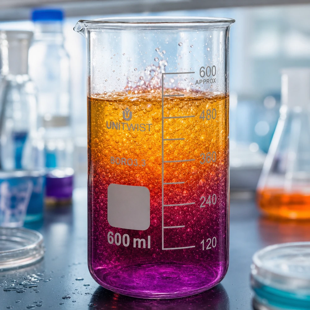 Becherglas 600ml Borosilikat, hohe Form UNiTWIST Becherglas 600ml Borosilikat hohe Form UNITWIST für Labor und Gewerbe mit Milliliterskala