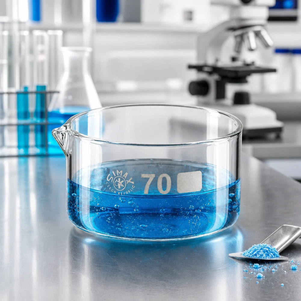 Kristallisierschale 100ml Borosilikatglas Ausguss ø70mm Laborschale professionell Simax