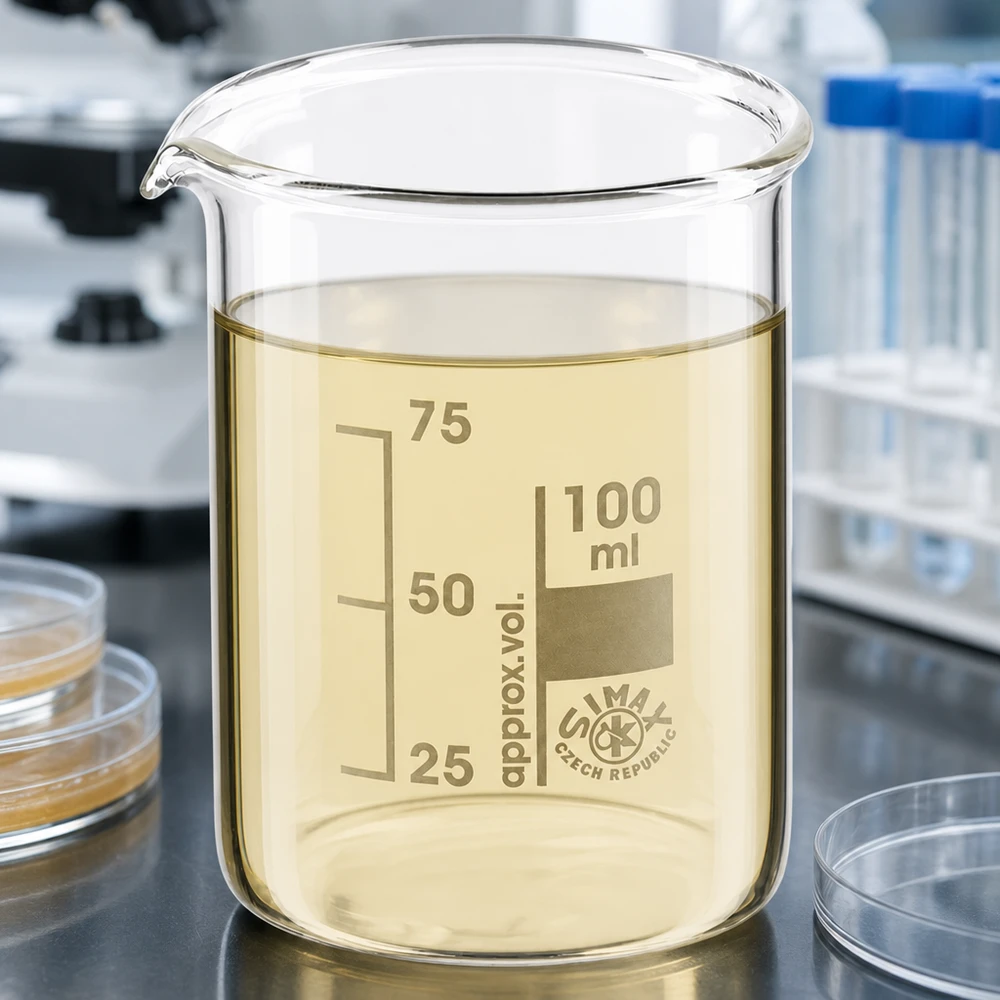 Becherglas 100ml Borosilikatglas, niedrige Form Becherglas 100ml niedrige Form aus Borosilikatglas für professionelle Laboranwendungen bei Pacadura.de
