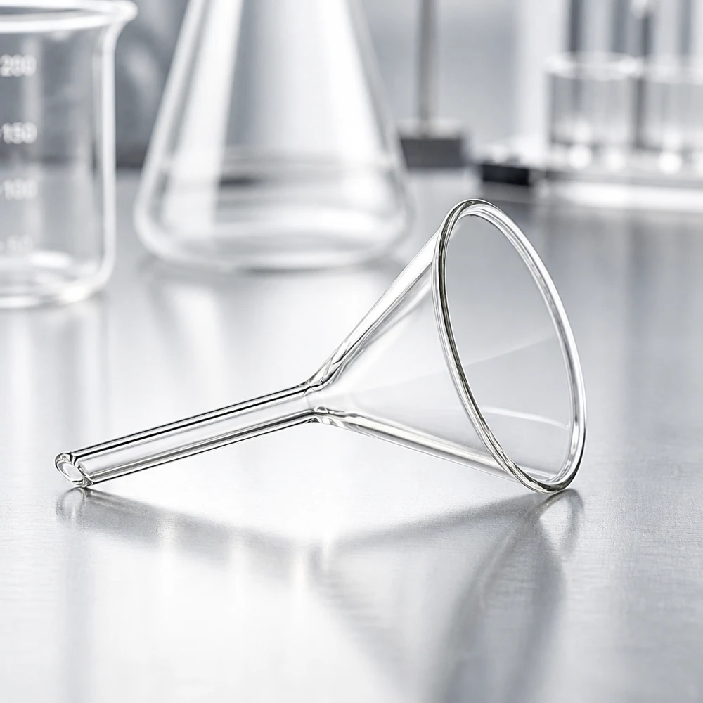 Trichter ø35mm Kalk-Soda, Winkel 60°, Kurzstil Trichter Kalk-Soda Glas 35mm Durchmesser 60 Grad Winkel Kurzstiel für Labor und Industrie bei Pacadura