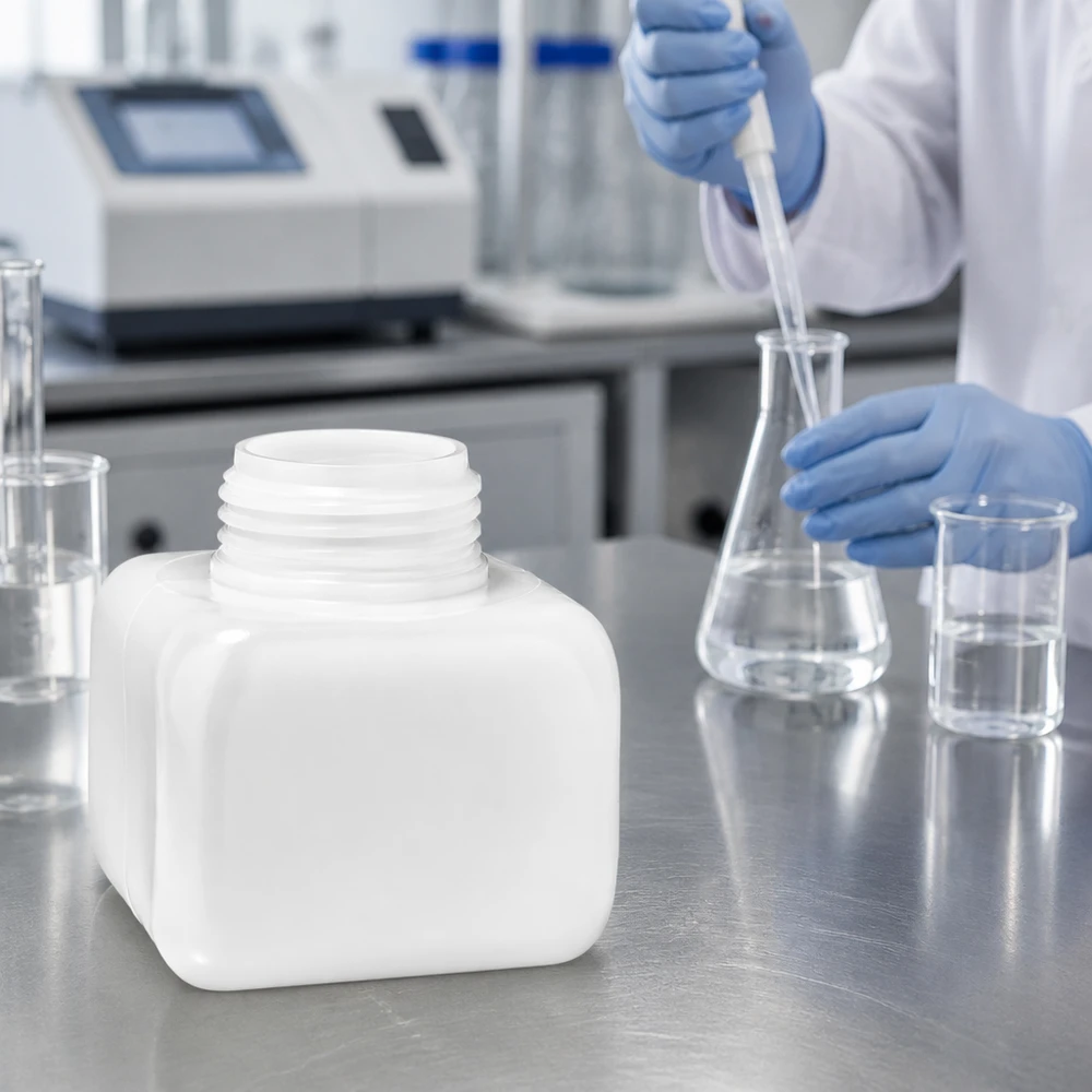 Chemikalienflasche 250ml Weithals PE-HD naturfarben für professionellen Laboreinsatz Pacadura
