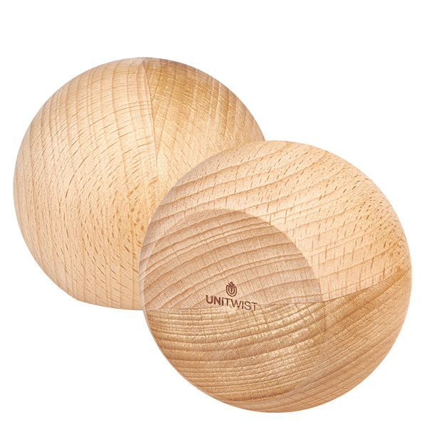 UNiTWIST Holzkugel aus Buche für WECK RR80 Gläser - zwei natürliche Holzkugeln mit sichtbarer Maserung