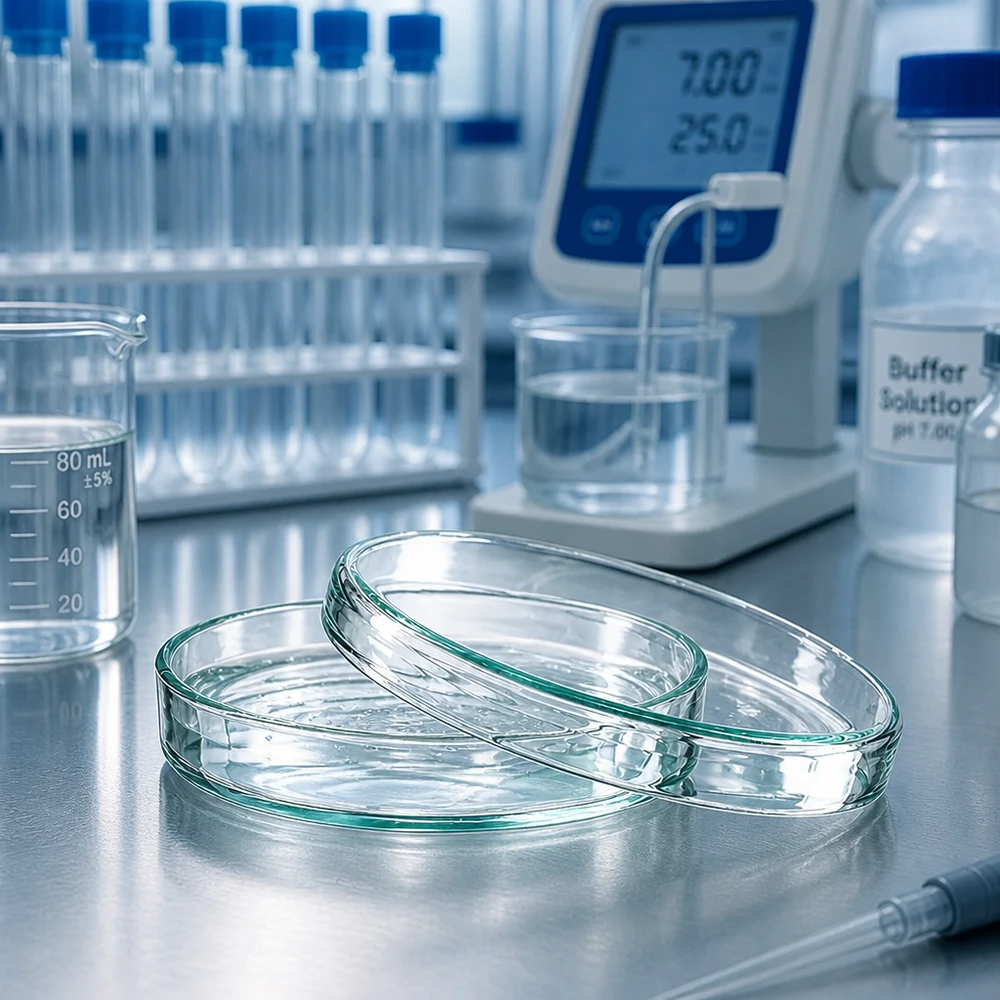 Petrischale 80x15mm aus Borosilikatglas für Labor und Mikrobiologie professioneller Einsatz
