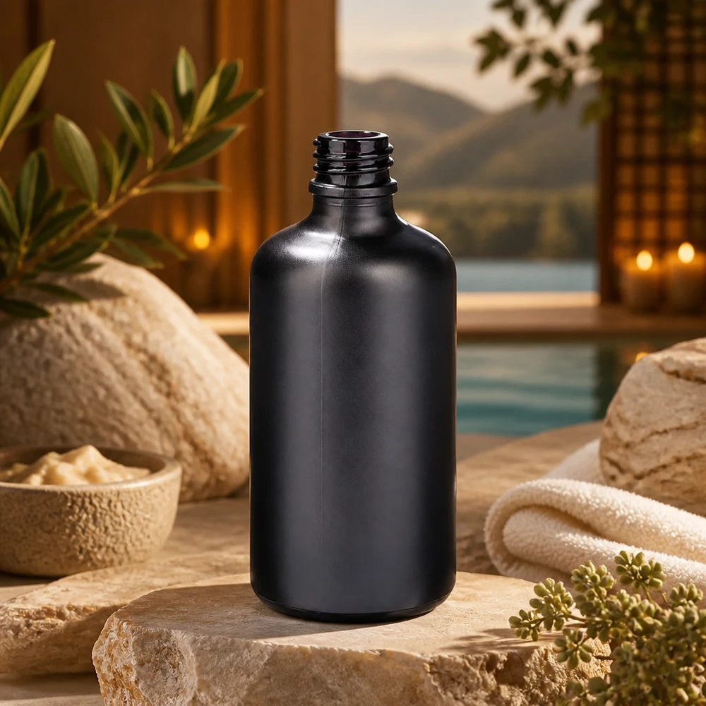 100ml Apothekerflasche BlackLine UT18/100 UNiTWIST 100ml Apothekerflasche BlackLine UT18/100 UNiTWIST schwarz matt für professionelle Kosmetik und Pharmazie