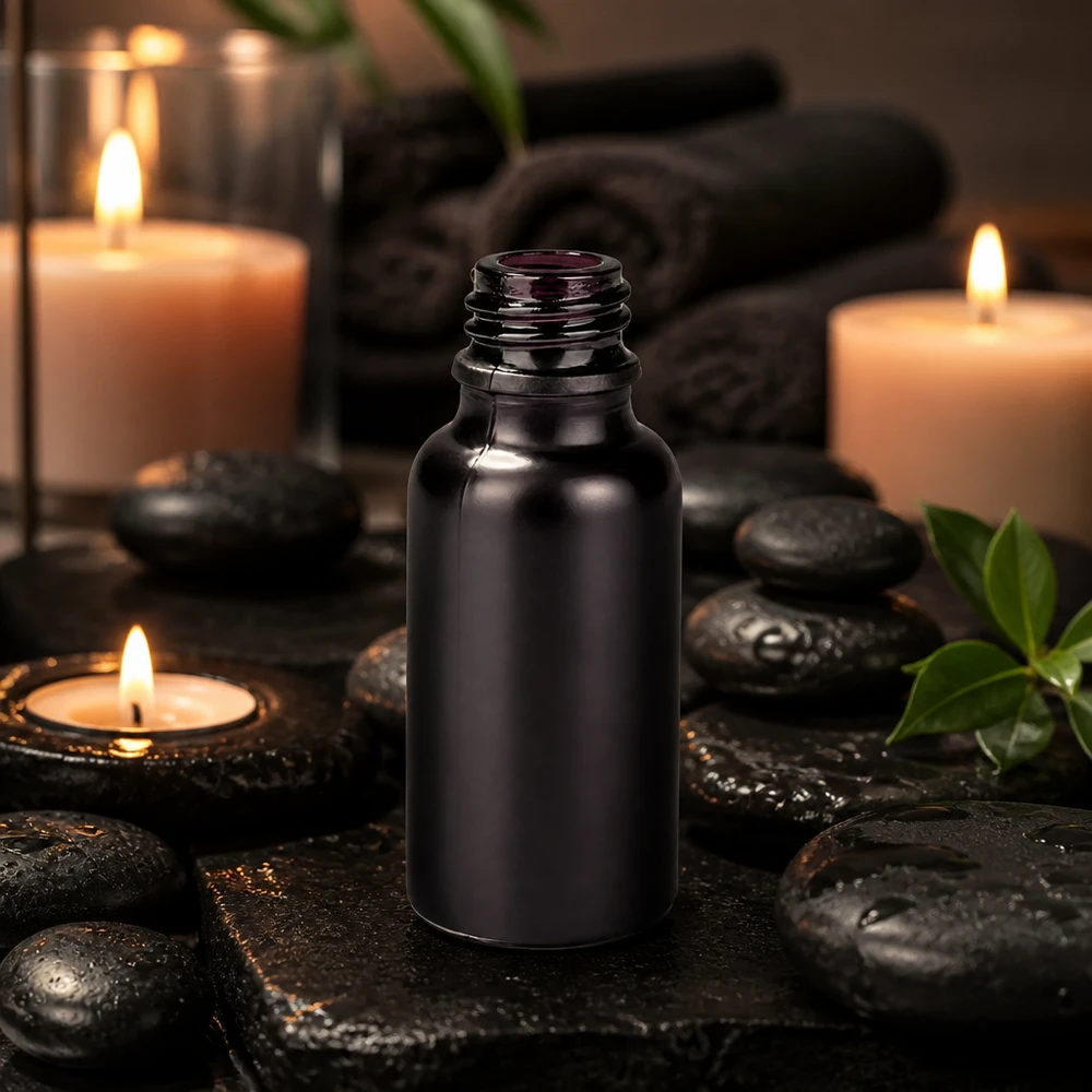 20ml Apothekerflasche BlackLine UT18/20 UNiTWIST schwarzes Violettglas für professionelle Anwendung Aromatherapie